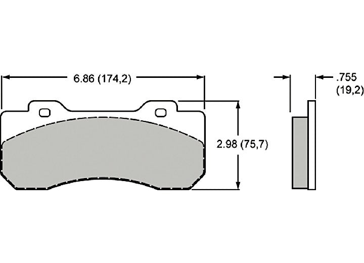 Wilwood Brake Pad Plate, Axle Set, .755 in, TX6R - 150-Q-10120K - image 1