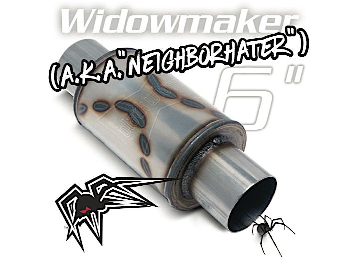 Black Widow Exhaust 6 in Widowmaker-Neighborhator 3 in Muffler - BW0012-30 - image 1