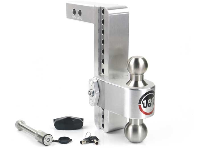 Weigh Safe 180° Turnover Hitch, 10" Drop, 2" Shank, 8K/12.5K GTW, Includes KA Locking Hitch Pin Gauge - LTB10-2-KA - image 1