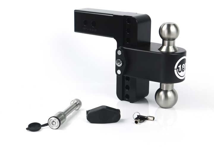 Weigh Safe Cerakote 180 Hitch with Balls, 6 in Drop, Fits 2-1/2 in Shank, Black. with Keyed Alike Pin, Steel - LTB6-2.5-KA-CER-BLA - image 1
