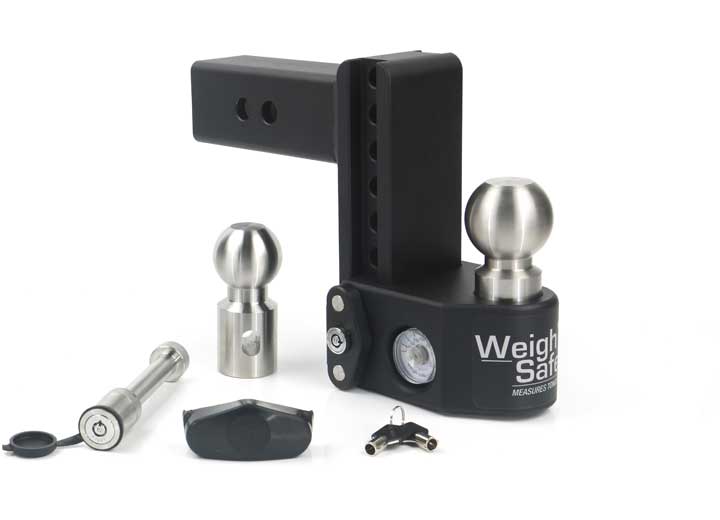 Weigh Safe Heavy-Duty Steel Drop Hitch, 6" Drop, 2" Shank, 8K/15K GTW, 2 in Ball Mount With Weight Disbursement Gauge Hitch Size - SWS6-2 - image 1