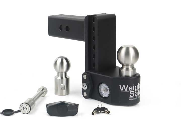Weigh Safe Heavy-Duty Steel Drop Hitch, 6" Drop, 2.5" Shank, 8K/22K GTW, 2.5 in Ball Mount With Weight Disbursement Gauge Hitch Size - SWS6-2.5KA - image 1