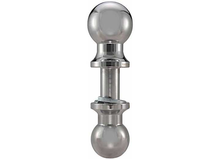 Trimax Locks 2 in & 2-5/16 in Double Tow Ball, Chrome, For Aluminum Hitches, 10,000 lb Hitch Ball Weight Capacity - TDBAL22516 - image 1