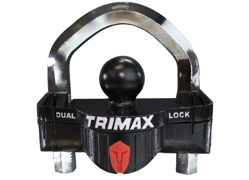 Trimax Locks Universal Coupler And Wheel Lock, 7/8 in Steel Hex Shackle, Fully Shrouded, Hammer Tone Black - UMAX300SM - image 1