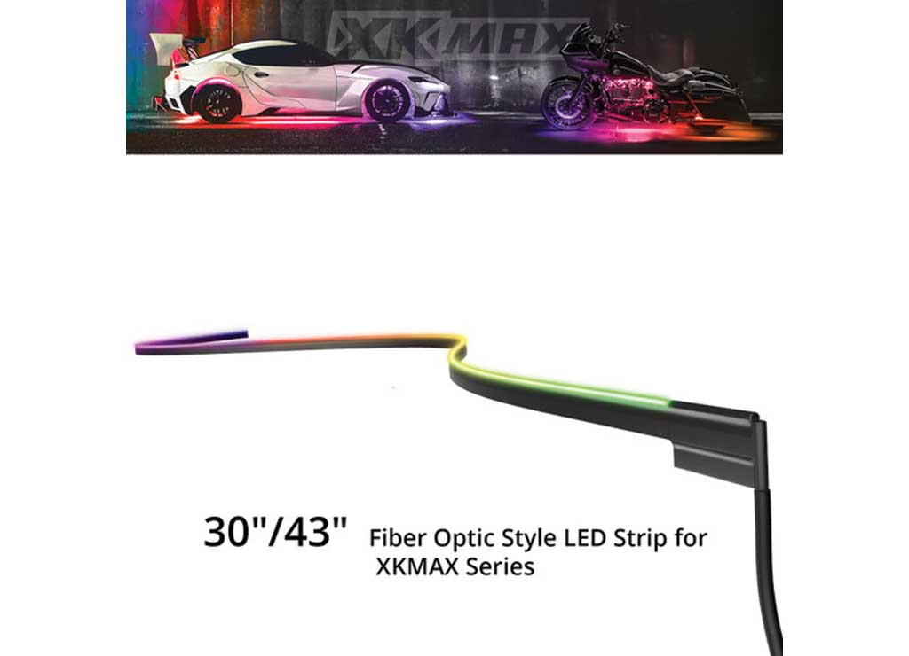 XK Glow Xkmax 43 in Fiber Optic Ambient Addressable LED Light Slim Strip - MX-FO-43 - image 1