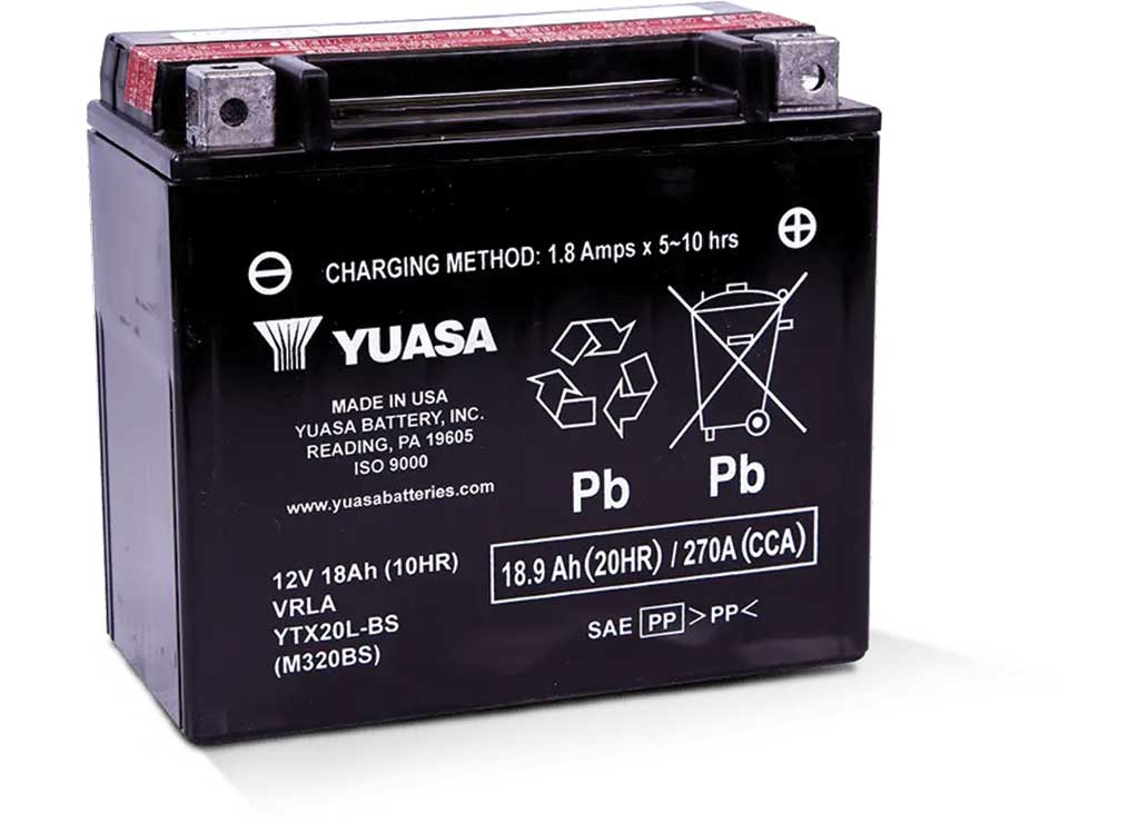 Yuasa Battery YTX20L-BS 12 V AGM Battery (With Bottle Of Acid) Made In The Usa - M320BS - image 1